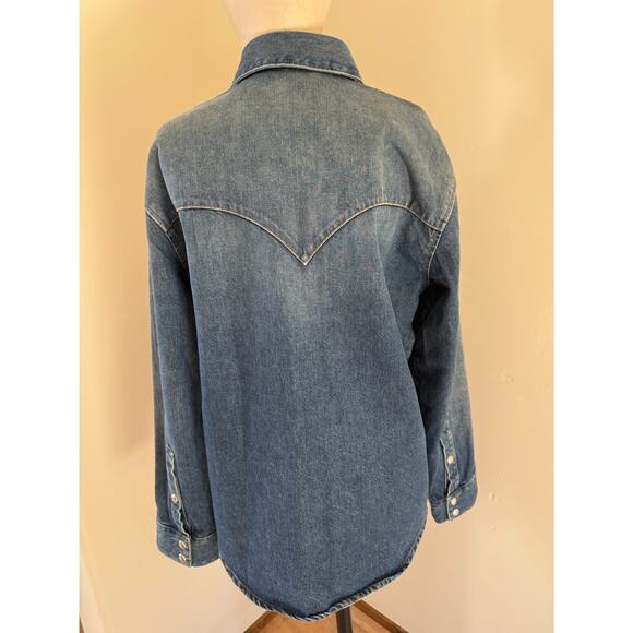 Khaite Jinn Denim Shirt Jacket Shacket 2024 Jeans Women's 2 Oversized Archer - Picture 7 of 8